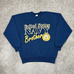 Vintage 90s United States US‎ Navy Brother Sweatshirt Large